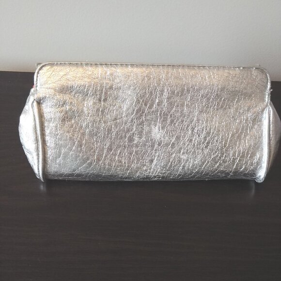 Le Chateau Silver Clutch, 10 x 5in. Pink satin inside with pocket,Good Condition - Picture 2 of 4